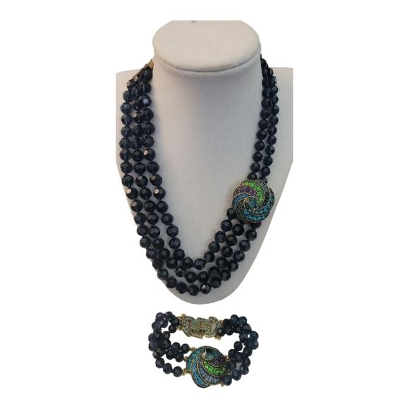 Heidi Daus Jewelry - Heidi Daus Crystal Swirl Statement Necklace Peacock